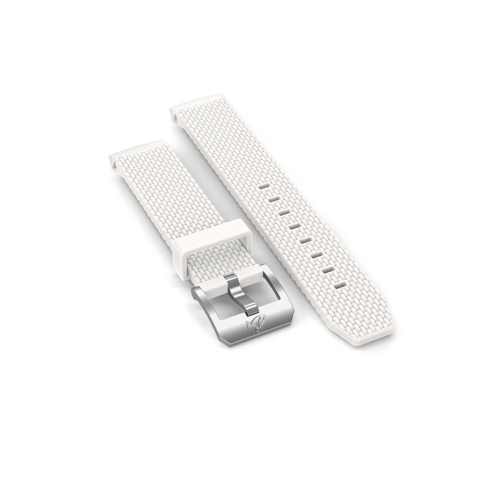 Bracelet en caoutchouc avec boucle ardillon, Blanc