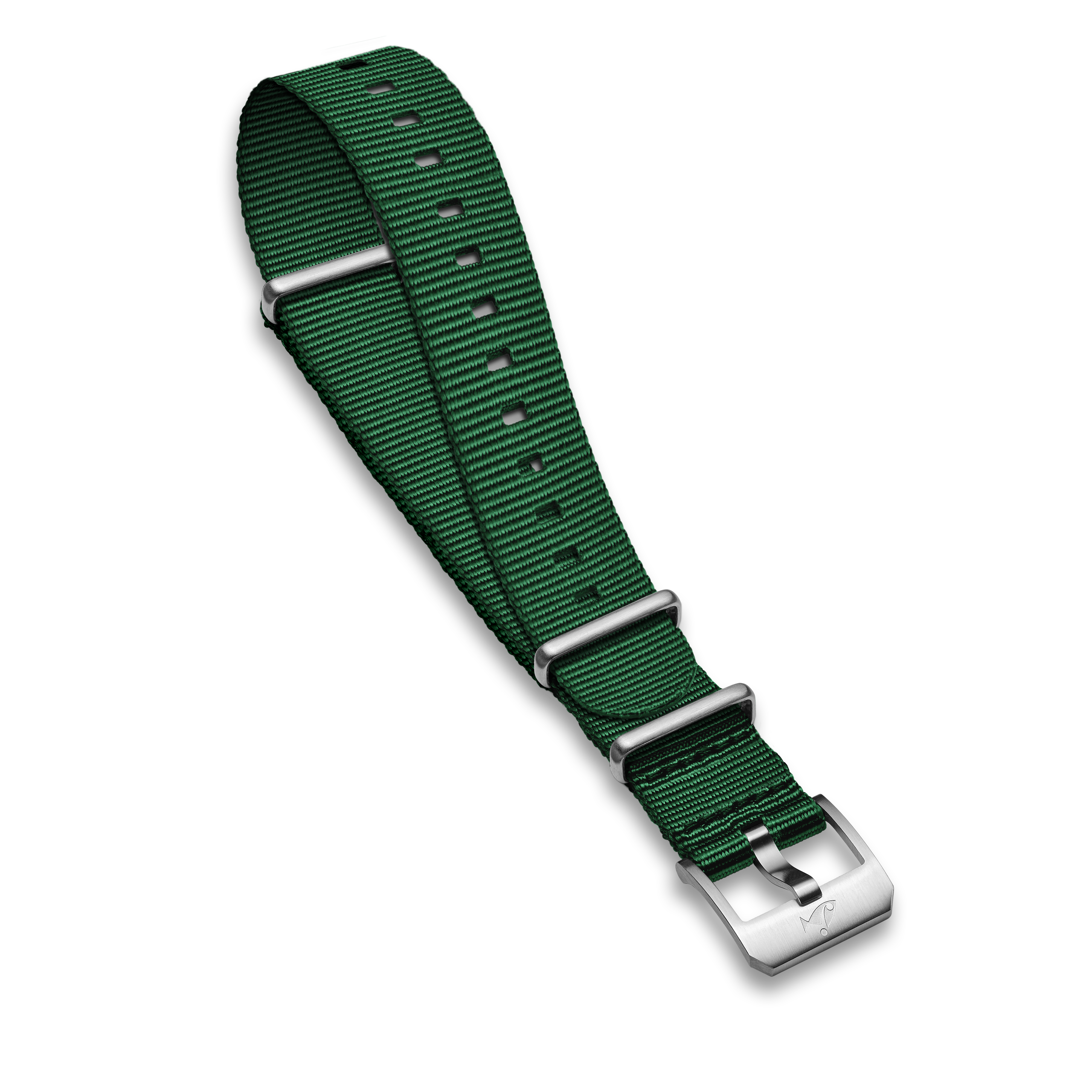 Bracelet NATO avec boucle ardillon en acier, Vert