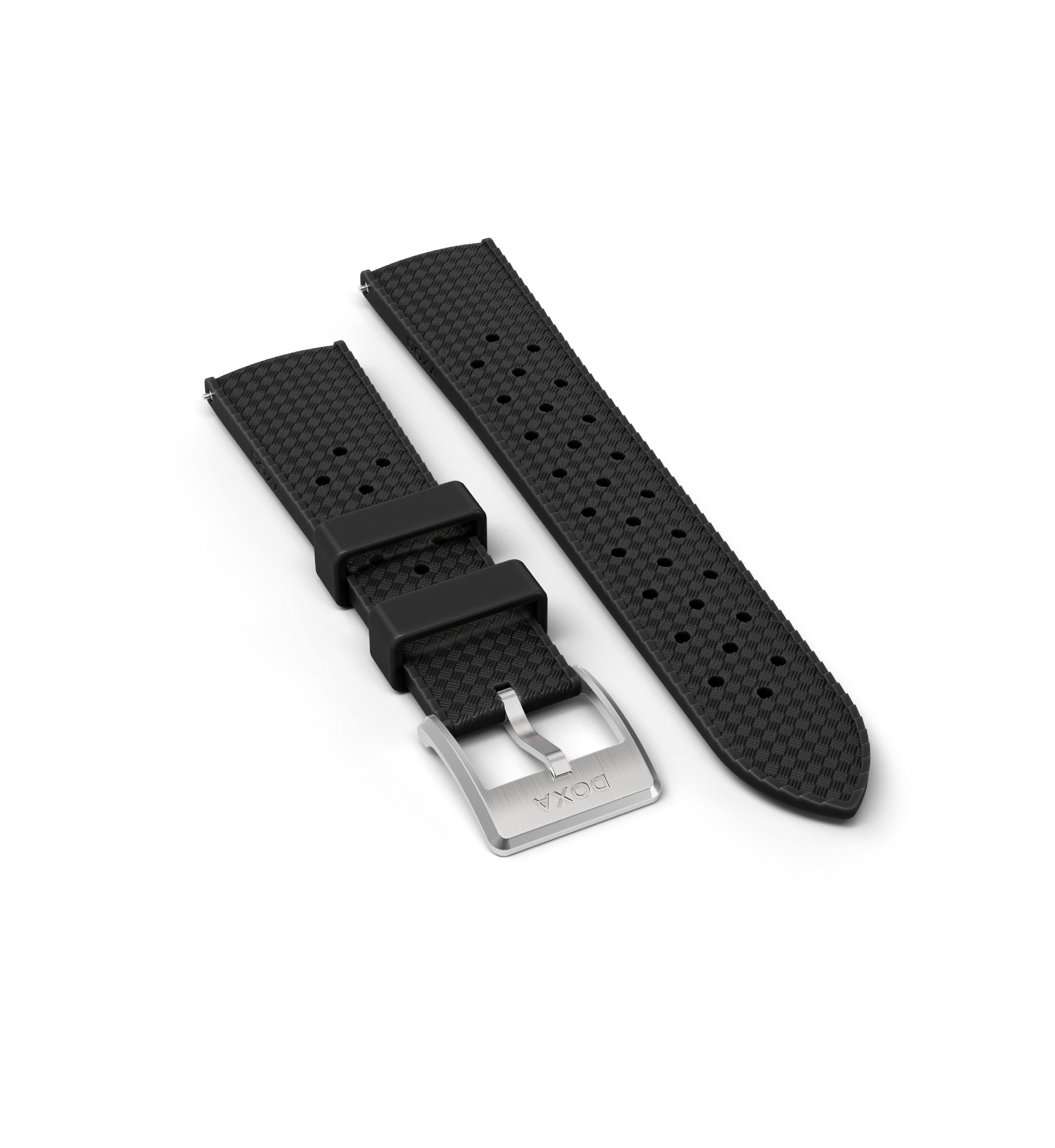 Dive Flex Armband aus Kautschuk mit Dornschließe, Schwarz